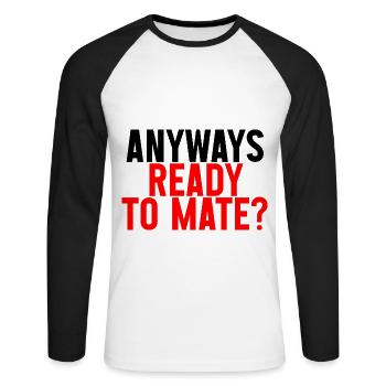 Quoi qu’il en soit Ready To Mate 2 - T-shirt baseball manches longues Homme - blanc/noir - Devant - Nik (191cm)