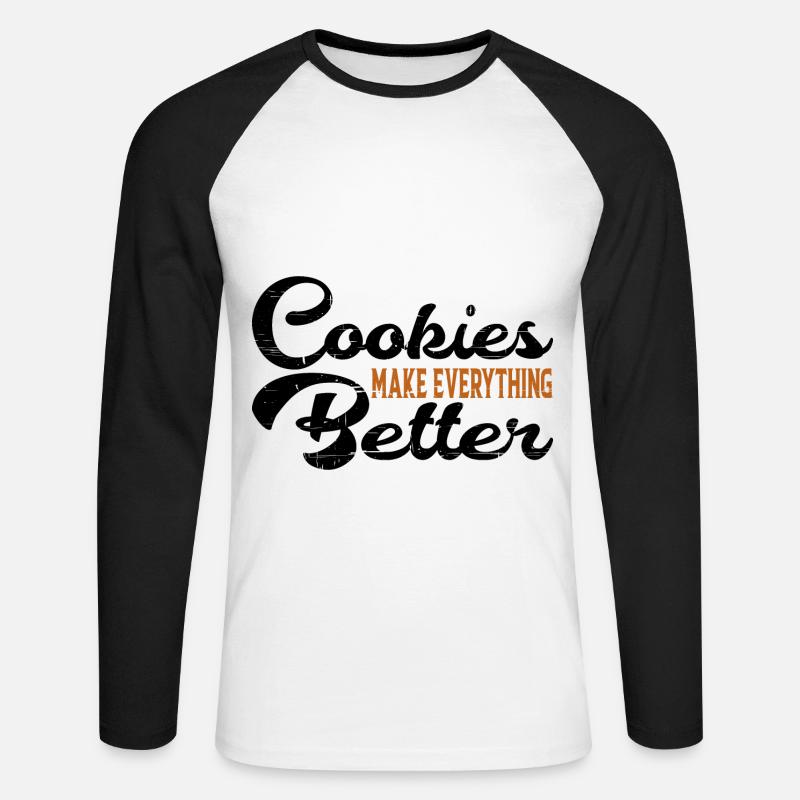 Cookies Make Everything Better 6 - Unisex Baseballshirt langarm - Weiß/Schwarz