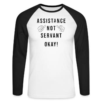 Soziale Arbeit Assistenz Heilerziehungspfleger - Unisex Baseballshirt langarm - Weiß/Schwarz - Vorne - Nik (191cm)
