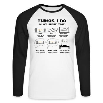 Tourneurs Drechselbank Drechsel - T-shirt baseball manches longues Homme - blanc/noir - Devant - Nik (191cm)