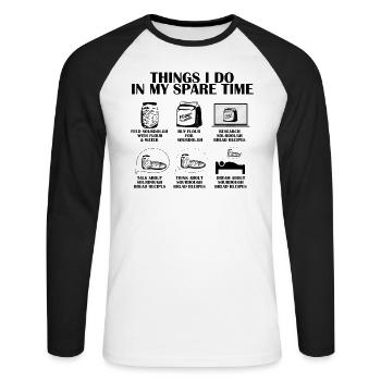 Baking Baker Sourdough Bread Master - Unisex Long Sleeve Baseball T-Shirt - white/black - Front - Nik (191cm)