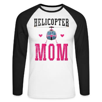 Hélicoptères mom hélicoptères parents éducation pilote - T-shirt baseball manches longues Homme - blanc/noir - Devant - Nik (191cm)