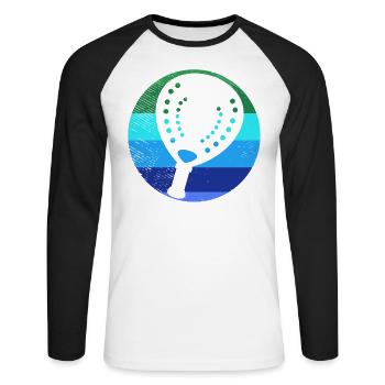 Padel Players Racket Playing Padel Vintage - Unisex Long Sleeve Baseball T-Shirt - white/black - Front - Nik (191cm)
