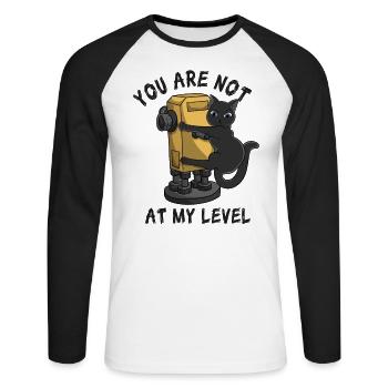 Cat Kitten Land Surveyor Geomatics Geomatics - Unisex Long Sleeve Baseball T-Shirt - white/black - Front - Nik (191cm)