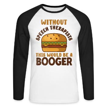 Speech Pathologist Words Speech Language Pathology - Unisex Long Sleeve Baseball T-Shirt - white/black - Front - Nik (191cm)