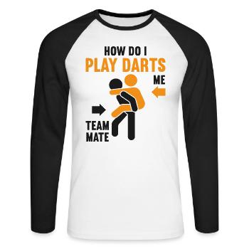 Fléchettes Fléchettes Fléchettes Fléchettes Fléchettes - T-shirt baseball manches longues Homme - blanc/noir - Devant - Nik (191cm)