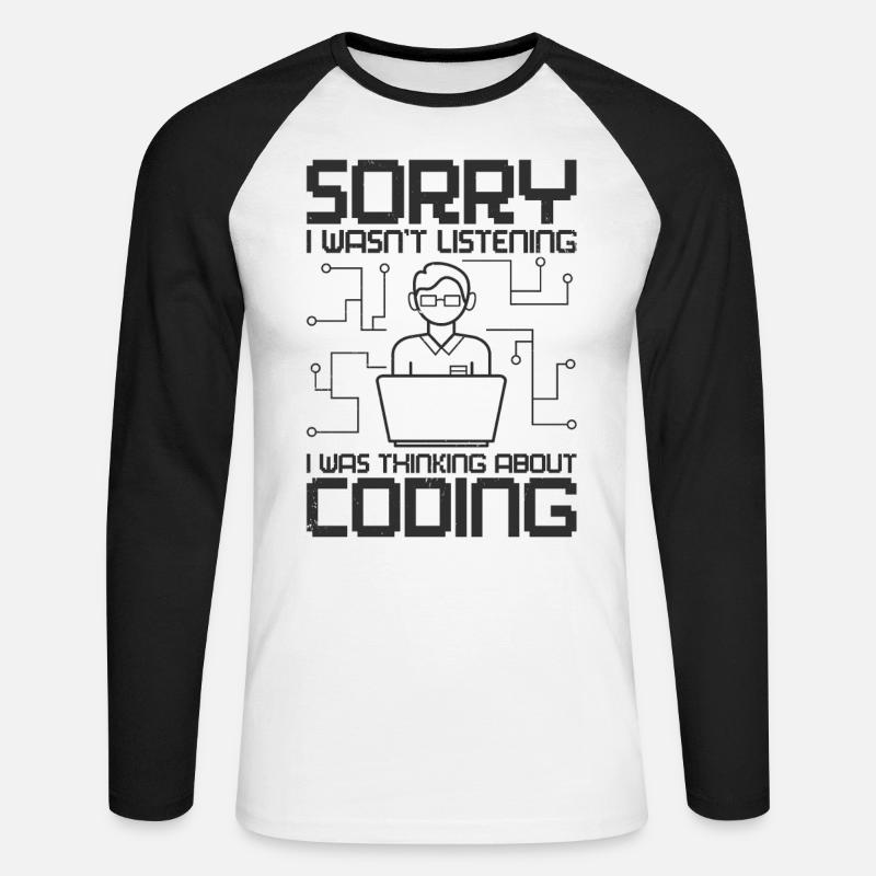 Programmierer Software Web Entwickler Coder Coding - Unisex Baseballshirt langarm - Weiß/Schwarz