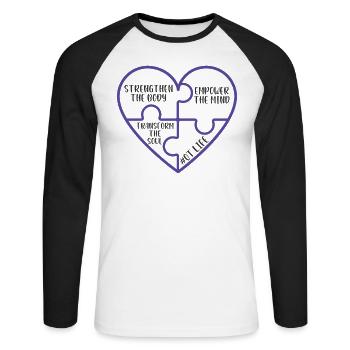 Ergotherapeutin Ergo Ergotherapeut Therapeut - Unisex Baseballshirt langarm - Weiß/Schwarz - Vorne - Nik (191cm)