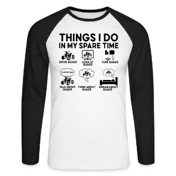 ATV Quad Bike UTV Motocross Quad 4x4 Quadrileur - T-shirt baseball manches longues Homme - blanc/noir - Devant - Nik (191cm)