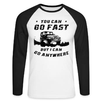 Monster Truck Off Road 4 x 4 Geländewagen - T-shirt baseball manches longues Homme - blanc/noir - Devant - Nik (191cm)
