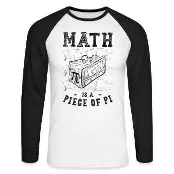 Math is a Piece of Pi Mathematics Mathematician - Unisex Long Sleeve Baseball T-Shirt - white/black - Front - Nik (191cm)