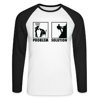 Mountain Climbing Mountain Climber Statement - Unisex Long Sleeve Baseball T-Shirt - white/black - Front - Nik (191cm)