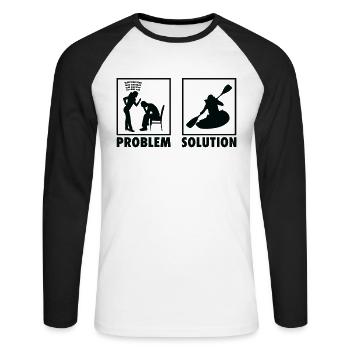 Kayaking Kayaker Kayak Statement Problem Solution. - Unisex Baseballshirt langarm - Weiß/Schwarz - Vorne - Nik (191cm)
