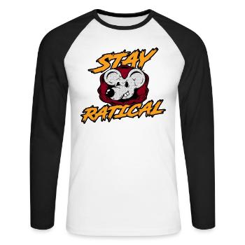 Rat Ratical Rodent Rat Owners Pet - Unisex Baseballshirt langarm - Weiß/Schwarz - Vorne - Nik (191cm)