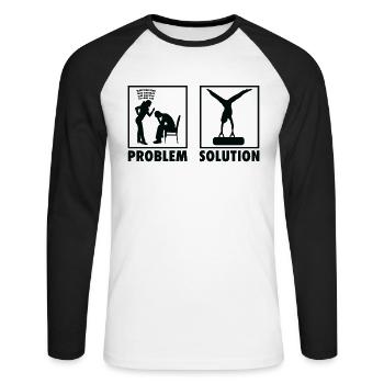 Artistic Gymnastics Apparatus Gymnast Problem - Unisex Baseballshirt langarm - Weiß/Schwarz - Vorne - Nik (191cm)