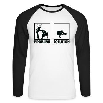 Figure Skating Figure Skaters Statement Problem - Unisex Baseballshirt langarm - Weiß/Schwarz - Vorne - Nik (191cm)