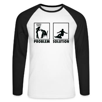 Snowboarding Snowboarder Athletes Statement - Unisex Long Sleeve Baseball T-Shirt - white/black - Front - Nik (191cm)