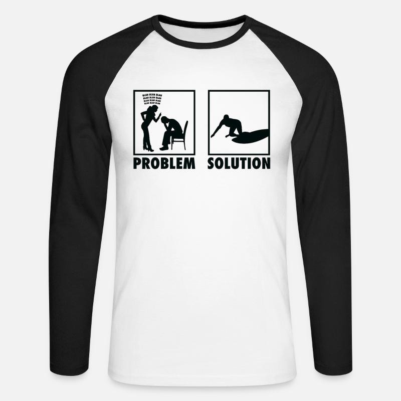 Surfing Surfers Statement Problem Solution. - Unisex Baseballshirt langarm - Weiß/Schwarz