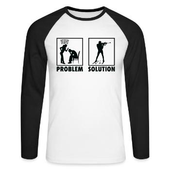 Winter Sports Athletes Statement Problem Solution. - Unisex Long Sleeve Baseball T-Shirt - white/black - Front - Nik (191cm)