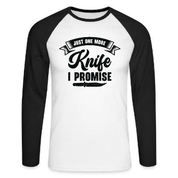 Knifemaking Knife Making Bladesmith Smithing Knife - Unisex Long Sleeve Baseball T-Shirt - white/black - Front - Nik (191cm)