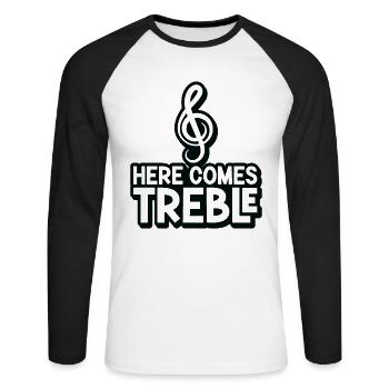Music Treble Clef Music Symbol Musician - Unisex Long Sleeve Baseball T-Shirt - white/black - Front - Nik (191cm)