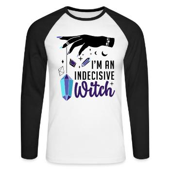 Witch Pendulum Divination Fortune Tellers - Unisex Long Sleeve Baseball T-Shirt - white/black - Front - Nik (191cm)