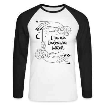 Witch Pendulum Divination Fortune Tellers - Unisex Long Sleeve Baseball T-Shirt - white/black - Front - Nik (191cm)