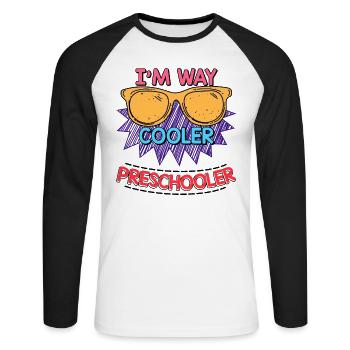 Les enfants d’âge préscolaire retour à l’école beaucoup plus cool pour les garçons - T-shirt baseball manches longues Homme - blanc/noir - Devant - Nik (191cm)