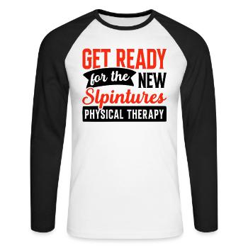 Physiothérapie Préparez-vous à la - T-shirt baseball manches longues Homme - blanc/noir - Devant - Nik (191cm)