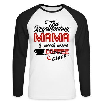 Allaitement Mama Mama Conscience normalisée - T-shirt baseball manches longues Homme - blanc/noir - Devant - Nik (191cm)