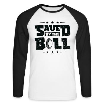 Football sauvé par les joueurs de Thr Sports Football - T-shirt baseball manches longues Homme - blanc/noir - Devant - Nik (191cm)