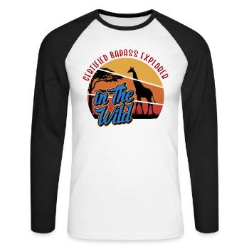 Safari Wildlife Certified Explorer In The Wild - Unisex Long Sleeve Baseball T-Shirt - white/black - Front - Nik (191cm)