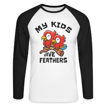 Ara Haustier Papagei Besitzer Zoo Tier Kinder - Unisex Baseballshirt langarm - Weiß/Schwarz - Vorne - Nik (191cm)
