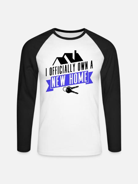 New Homeowner Housewarming Official New Home - Unisex Long Sleeve Baseball T-Shirt - white/black