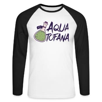 Aqua Tofana Conspiracy Crime Fan Vintage - T-shirt baseball manches longues Homme - blanc/noir - Devant - Nik (191cm)