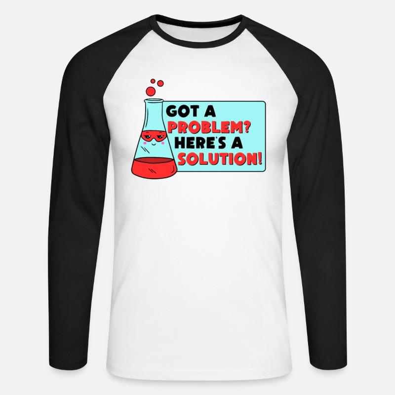 Problem Solution Scientific Solving Science - Unisex Long Sleeve Baseball T-Shirt - white/black