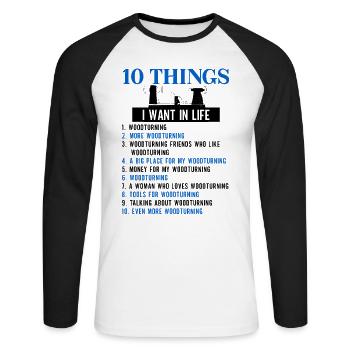 Les artisans de Turner La menuiserie de Turner - T-shirt baseball manches longues Homme - blanc/noir - Devant - Nik (191cm)