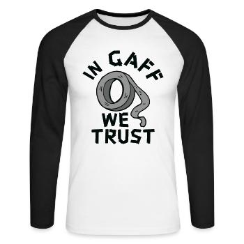 Gaff Tape Theater Drama Tech Crew Gestion de la scène - T-shirt baseball manches longues Homme - blanc/noir - Devant - Nik (191cm)