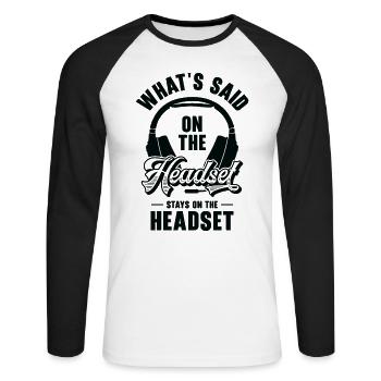 Directeur Général Théâtre Drame - T-shirt baseball manches longues Homme - blanc/noir - Devant - Nik (191cm)