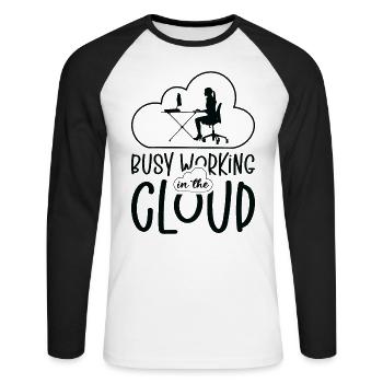 Cloud Computing Programmierer Kodierung - Unisex Baseballshirt langarm - Weiß/Schwarz - Vorne - Nik (191cm)
