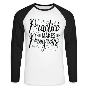 Student Education Studying Progress Study Time - Unisex Long Sleeve Baseball T-Shirt - white/black - Front - Nik (191cm)