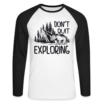 Erkundung Abenteurer Reisen Wandern Natur Wandern - Unisex Baseballshirt langarm - Weiß/Schwarz - Vorne - Nik (191cm)
