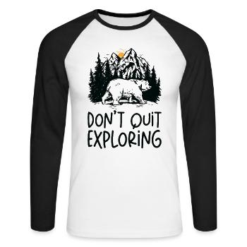 Erkundung Abenteurer Reisen Wandern Natur Wandern - Unisex Baseballshirt langarm - Weiß/Schwarz - Vorne - Nik (191cm)