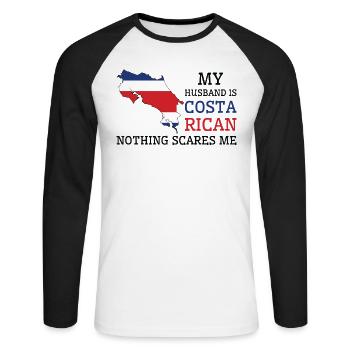 Titre à écouter : Nichts macht mir Angst Costa - T-shirt baseball manches longues Homme - blanc/noir - Devant - Nik (191cm)