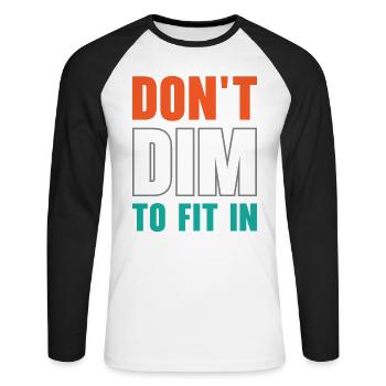 Inspirational Positive Thinker Self-care Motivator - Unisex Long Sleeve Baseball T-Shirt - white/black - Front - Nik (191cm)