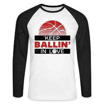 Basketball Life Player Lovers Sports de balle - T-shirt baseball manches longues Homme - blanc/noir - Devant - Nik (191cm)