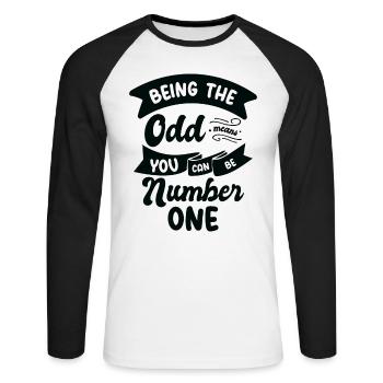 Mathematik Ungerade Zahlen Mathematik Smart - Unisex Baseballshirt langarm - Weiß/Schwarz - Vorne - Nik (191cm)