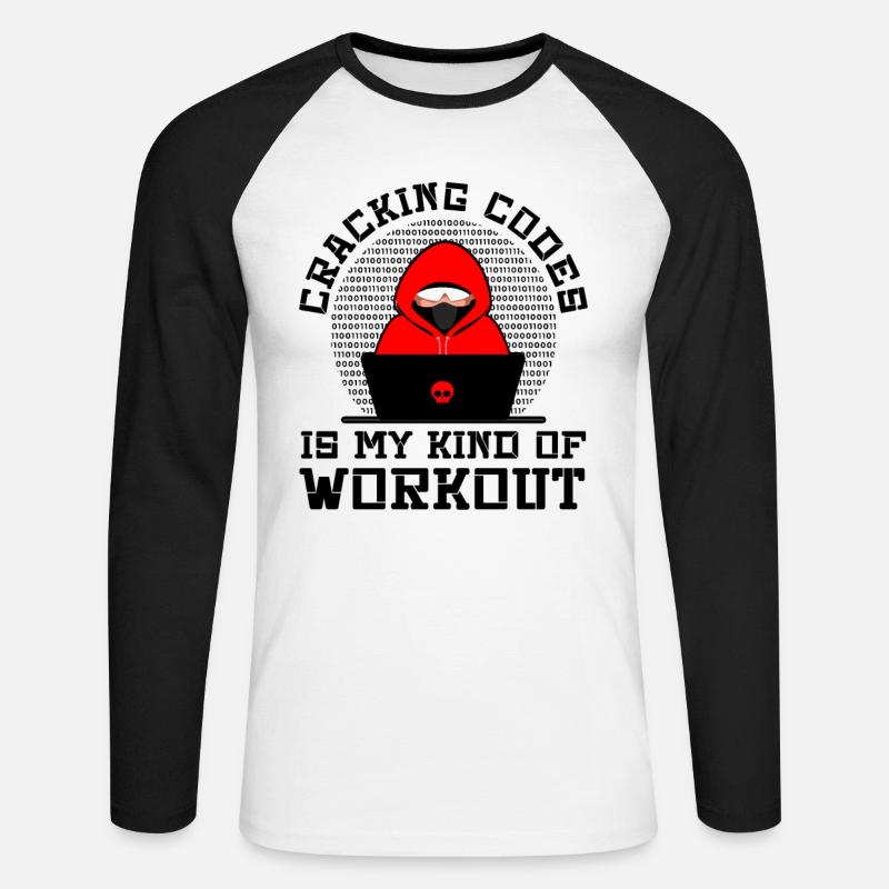 Cybersecurity Professional Hacker Cracking Codes - Unisex Long Sleeve Baseball T-Shirt - white/black