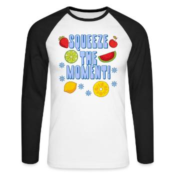 Fruchtig Weihnachten Urlaub Gesund Winter Saison - Unisex Baseballshirt langarm - Weiß/Schwarz - Vorne - Nik (191cm)