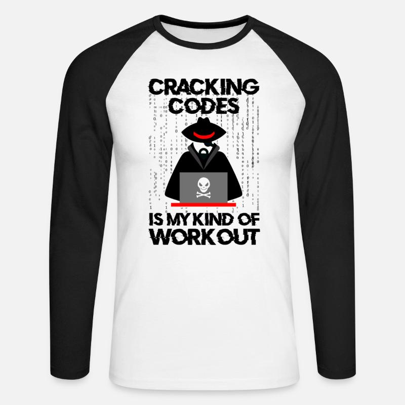 Cybersecurity Professional Hacker Cracking Codes - Unisex Long Sleeve Baseball T-Shirt - white/black